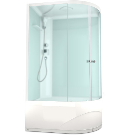 Душевая кабина Domani-Spa Delight 128 High (DS01DS128LHWM00)  120x80 сатин матированное стекло / белые стенки с крышей (левая)