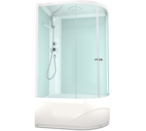 Душевая кабина Domani-Spa Delight 128 High (DS01DS128LHWM00)   120x80 сатин матированное стекло / белые стенки с крышей (левая)