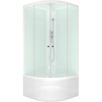 Душевая кабина Domani-Spa Delight 110 (DS01DS110HWM00) 100x100 сатин матированное стекло / белые стенки с крышей