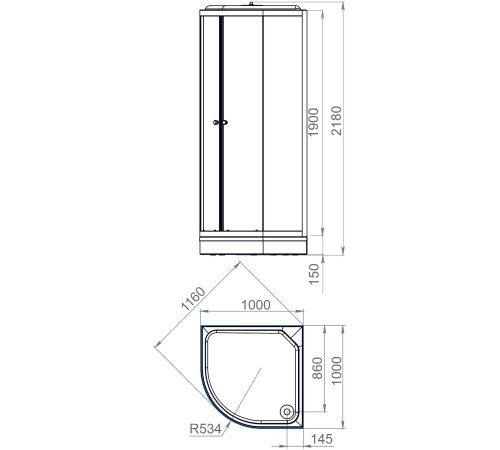 Душевая кабина Domani-Spa Delight 110 (DS01DS110LBT00) 100x100 тонированное стекло / черные стенки с крышей