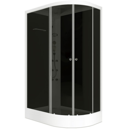Душевая кабина Domani-Spa Delight 128 (DS01DS128LLBT00) 120x80 тонированное стекло / черные стенки с крышей (левая)