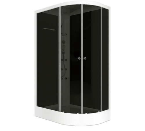 Душевая кабина Domani-Spa Delight 128 (DS01DS128LLBT00) 120x80 тонированное стекло / черные стенки с крышей (левая)