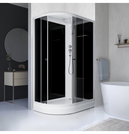 Душевая кабина Domani-Spa Delight 128 (DS01DS128RLBT00) 120x80 тонированное стекло / черные стенки с крышей (правая)