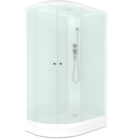 Душевая кабина Domani-Spa Delight 128 (DS01DS128RLWM00) 120x80 матовое стекло / белые стенки с крышей (правая)