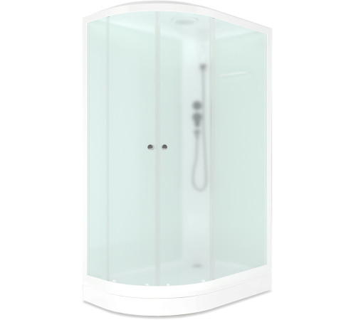 Душевая кабина Domani-Spa Delight 128 (DS01DS128RLWM00) 120x80 матовое стекло / белые стенки с крышей (правая)