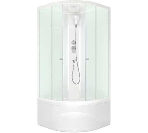 Душевая кабина Domani-Spa Delight 88 (DS01DS88HWM00)  80x80 сатин матированное стекло / белые стенки с крышей