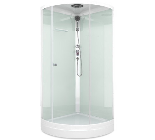 Душевая кабина Domani-Spa Simple 110 (DS01Sm110LWCl00-V1.2) 100x100 прозрачное стекло / белые стенки с крышей
