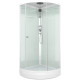 Душевая кабина Domani-Spa Simple 110 (DS01Sm110LWCl00-V1.2) 100x100 прозрачное стекло / белые стенки с крышей