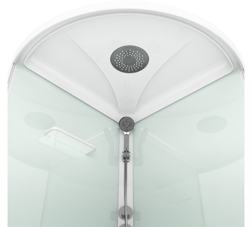 Душевая кабина Domani-Spa Simple 110 (DS01Sm110LWCl00-V1.2) 100x100 прозрачное стекло / белые стенки с крышей