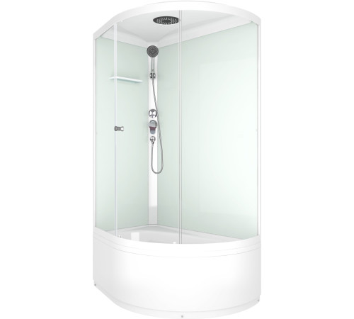 Душевая кабина Domani-Spa Simple high L (DS01Sm128LHWCl00- V1.2) 120x80 прозрачное стекло / белые стенки с крышей