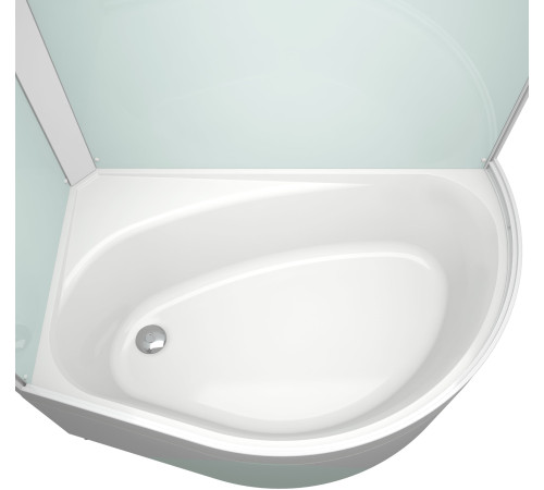 Душевая кабина Domani-Spa Simple high L (DS01Sm128LHWCl00- V1.2) 120x80 прозрачное стекло / белые стенки с крышей