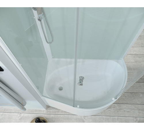Душевая кабина Domani-Spa Simple high L (DS01Sm128LHWCl00- V1.2) 120x80 прозрачное стекло / белые стенки с крышей