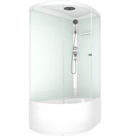 Душевая кабина Domani-Spa Simple high R (DS01Sm128RHWCl00-V1.2) 120x80 прозрачное стекло / белые стенки с крышей