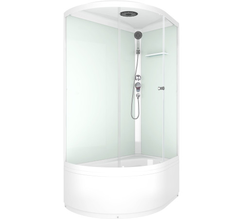 Душевая кабина Domani-Spa Simple high R (DS01Sm128RHWCl00-V1.2) 120x80 прозрачное стекло / белые стенки с крышей