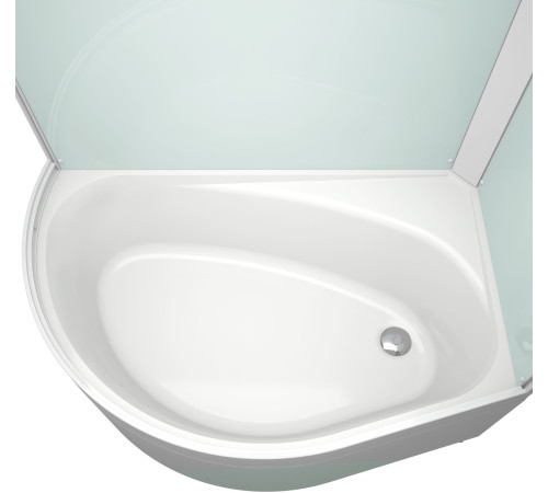 Душевая кабина Domani-Spa Simple high R (DS01Sm128RHWCl00-V1.2) 120x80 прозрачное стекло / белые стенки с крышей