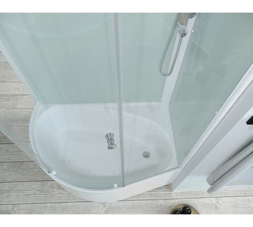 Душевая кабина Domani-Spa Simple high R (DS01Sm128RHWCl00-V1.2) 120x80 прозрачное стекло / белые стенки с крышей