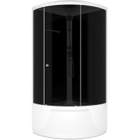 Душевая кабина Domani-Spa Simple high (DS01Sm99HBT00-V1.2) 90x90 тонированное стекло / черный стенки с крышей