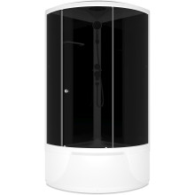 Душевая кабина Domani-Spa Simple high (DS01Sm99HBT00-V1.2) 90x90 тонированное стекло / черный стенки с крышей