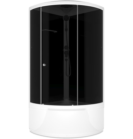 Душевая кабина Domani-Spa Simple high (DS01Sm99HBT00-V1.2) 90x90 тонированное стекло / черный стенки с крышей
