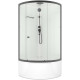 Душевая кабина Domani-Spa Simple high (DS01Sm99HWCl00.Gt-V1.2-Black) 90x90 прозрачное стекло / белые стенки / профиль графит с крышей