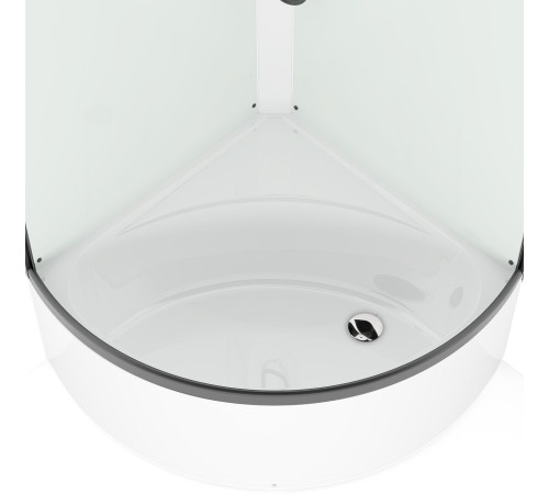 Душевая кабина Domani-Spa Simple high (DS01Sm99HWCl00.Gt-V1.2-Black) 90x90 прозрачное стекло / белые стенки / профиль графит с крышей