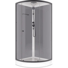 Душевая кабина Domani-Spa Simple 99 Black accents (DS01Sm99LGrCl00.Gt-V1.2-Black)  90x90 прозрачное стекло / серые стенки / профиль графит с крышей