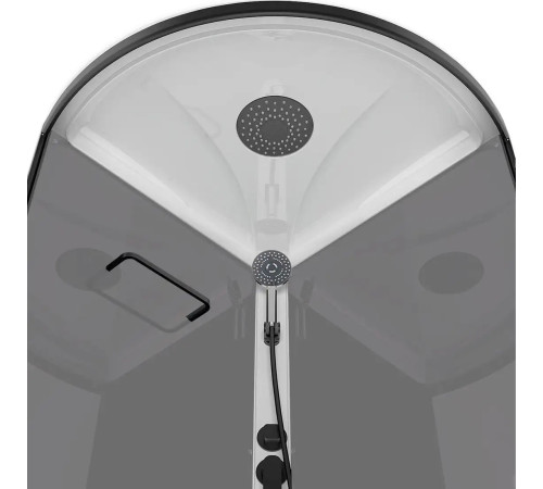 Душевая кабина Domani-Spa Simple 99 Black accents (DS01Sm99LGrCl00.Gt-V1.2-Black)   90x90 прозрачное стекло / серые стенки / профиль графит с крышей