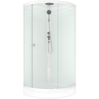 Душевая кабина Domani-Spa Simple 99 (DS01Sm99LWCl00-V1.2)  90x90 прозрачное стекло / белые стенки с крышей