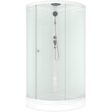 Душевая кабина Domani-Spa Simple 99 (DS01Sm99LWCl00-V1.2)  90x90 прозрачное стекло / белые стенки с крышей