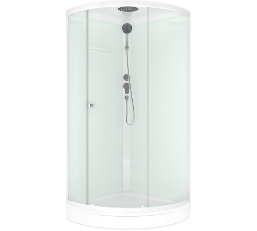 Душевая кабина Domani-Spa Simple 99  (DS01Sm99LWCl00-V1.2)   90x90 прозрачное стекло / белые стенки с крышей