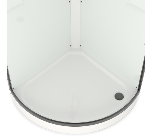 Душевая кабина Domani-Spa Simple 99 Black accents (DS01Sm99LWCl00.Gt-V1.2-Black)   90x90 прозрачное стекло / белые стенки / профиль графит с крышей