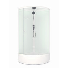 Душевая кабина Domani-Spa Simple 99 mid (DS01Sm99MWCl00-V1.2)  90x90 прозрачное стекло / белые стенки с крышей