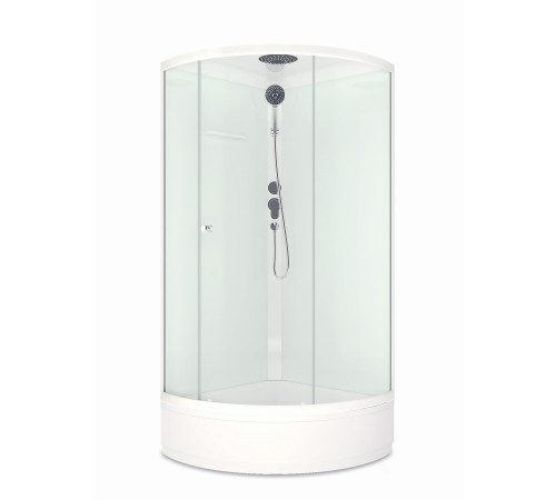 Душевая кабина Domani-Spa Simple 99 mid (DS01Sm99MWCl00-V1.2)  90x90 прозрачное стекло / белые стенки с крышей