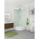 Душевая кабина Domani-Spa Simple 99 mid (DS01Sm99MWCl00-V1.2)  90x90 прозрачное стекло / белые стенки с крышей