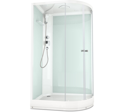 Душевая кабина Domani-Spa Delight 128 20x80 прозрачное стекло / белые стенки с крышей (левая)