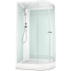Душевая кабина Domani-Spa Delight 128 20x80 прозрачное стекло / белые стенки с крышей (левая)