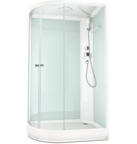 Душевая кабина Domani-Spa Delight 128 120x80 прозрачное стекло / белые стенки с крышей (правая)