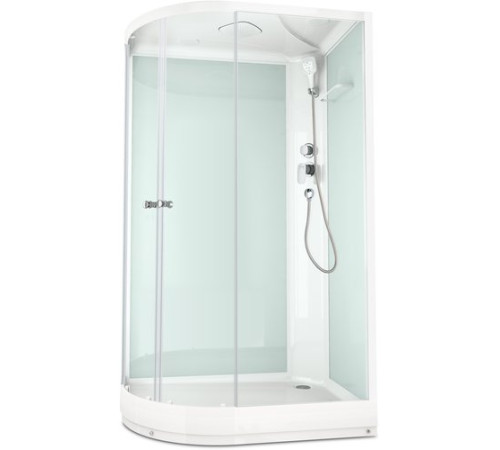 Душевая кабина Domani-Spa Delight 128 120x80 прозрачное стекло / белые стенки с крышей (правая)