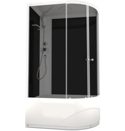 Душевая кабина Domani-Spa Delight 128 High (DS01DS128LHBT00) 120x80 тонированное стекло / черные стенки с крышей (левая)