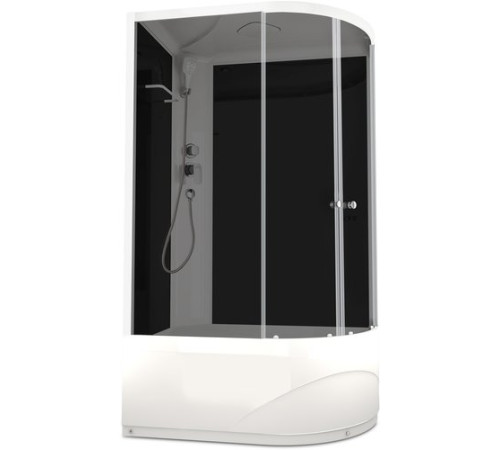 Душевая кабина Domani-Spa Delight 128 High (DS01DS128LHBT00) 120x80 тонированное стекло / черные стенки с крышей (левая)