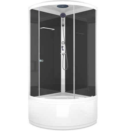 Душевая кабина Domani-Spa Simple high 90x90 прозрачное стекло / черные стенки с крышей