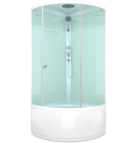 Душевая кабина Domani-Spa Simple high 90x90 матированное стекло / белые стенки с крышей