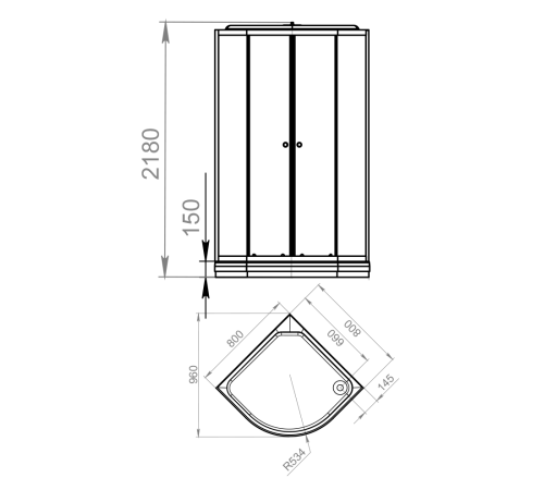 Душевая кабина Domani-Spa Delight 88 80x80 (DS01D88LWM10) матовое стекло / белые стенки с крышей с гидромассажем