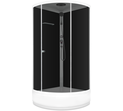 Душевая кабина Domani-Spa Simple 99 mid  90x90 тонированное стекло / черные стенки с крышей Душевая кабина Domani-Spa Simple 99 mid  90x90 тонированное стекло / черные стенки с крышей