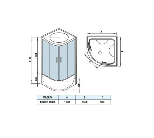 Душевая кабина WeltWasser WW500 EMMER 15055-2 150x150 (10000004658) 