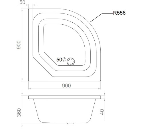 Душевой поддон Triton ПД5 90x90 (000001179)