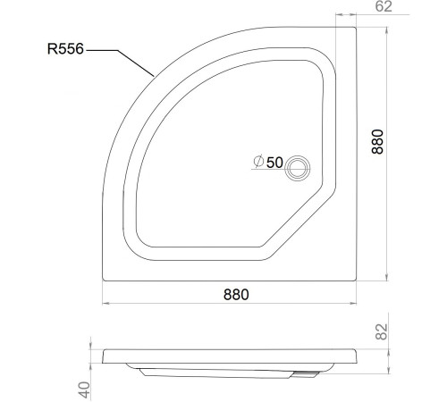 Душевой поддон Triton ПД23 88x88 (000001182)