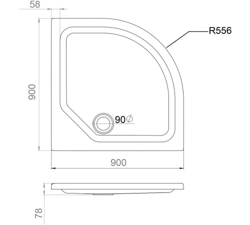 Душевой поддон Triton ПД2 90x90 (000001201)