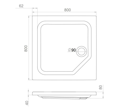 Душевой поддон Triton ПД21 80x80 (000001204)