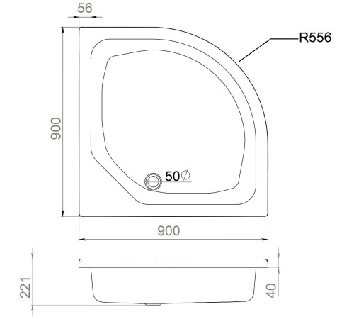 Душевой поддон Triton ПД4 90x90 (000001325)